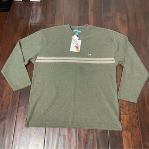NWT Vintage Big Dogs Vneck Sweater Men’s Size 2X Green Stripes